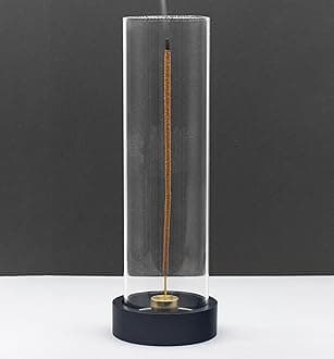 Incense Holder for Sticks,Modern Incense Stick Holder with Glass Ash Catcher[Anti ash Flying], Incense Burner Holder,Zen Glass Incense Holder,for Spa Home Decor Yoga Meditation[Black]