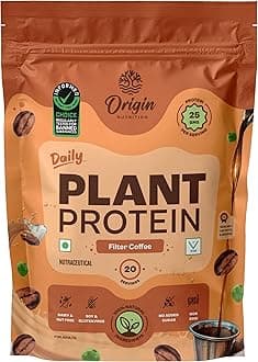 Origin Nutrition 100% Natural Vegan Protein Powder (European Pea Protein Isolate & Pumpkin Seed Protein) Easy to Digest Coffee Caramel with 25g Plant Based Protein,737g