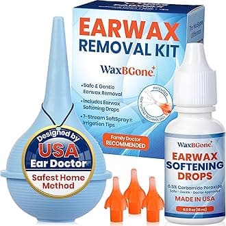 Ear Bulb Syringe Kit – Ear Syringe for Removing Ear Wax, Includes Bulb Syringe & SoftSpray® Irrigation Tips for Safe, Gentle Cleaning, Ideal for Adults, Kids & Infants