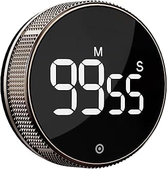 BlueSnail Kitchen Timer with LED Digital Display Smart Efficana for Home Classroom Gym Office, Volume and Brightness Adjustable Productivity Timer (Guncolor)