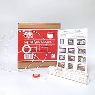 Needcraft 20cm Lampshade Making Kit use with Pendant Ceiling Lights and Table and Floor Lamp, Drum Circle Shape UK DIY use with Fabric, Textile, Wallpaper of Choice.