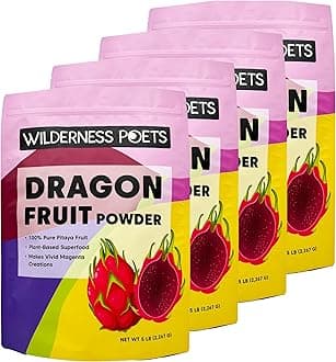 Freeze Dried Dragon Fruit Powder - Pink Pitahaya, Pitaya - 5 Pound (Pack of 4)