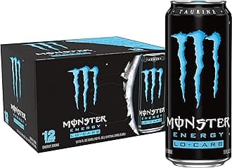 Energy, Lo-Carb Monster, Low Carb Energy Drink, 16 Ounce | Pack of 12