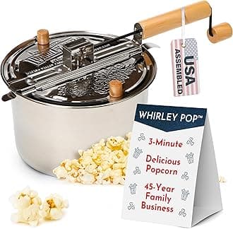 Wabash Valley Farms Whirley Pop Stainless Steel 6 Quart Stovetop Popper