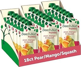 Beech-NutBeech-Nut Baby Food Pouches, Pear Mango Squash Fruit Puree, 3.5 oz (18 Pack)