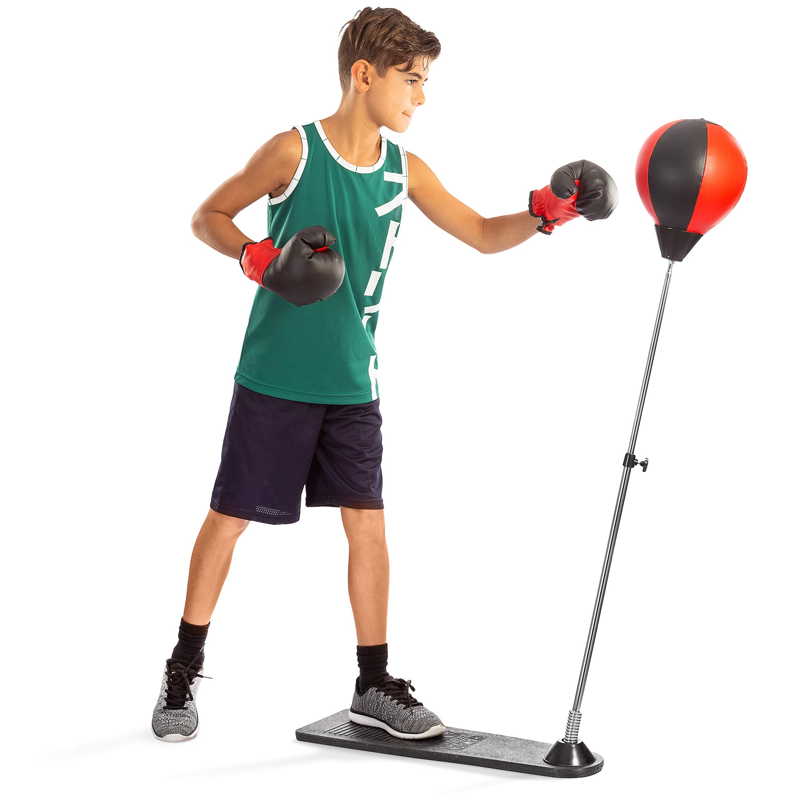 Tech Tools Punching Reflex Boxing Bag with Stand, Height Adjustable - Freestanding Punching Ball Speed Bag - Great for MMA Training, Stress Relief & Fitness