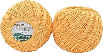 HUNNY- BUNCH® Premium Anchor Mercerised Knitting Crochet Cotton Thread Yarn Balls for Knitting, Weaving, Embroidery, DIY and Craft Making (Art. 4057) 50G - Pack of 1 (302)