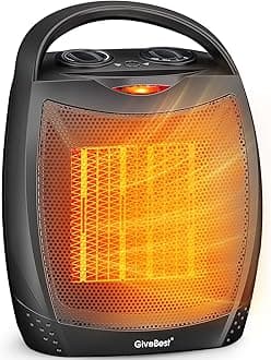 Portable Electric Space Heater, 1500W/750W Ceramic Heater with Thermostat, Heat Up 200 Square Feet in Minutes, Safe and Quiet for Office Room Desk Indoor Use