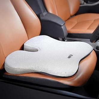 Frido Ultimate Car Wedge Seat Cushion, W-Shape Memory Foam Cushion with Coccyx Tailbone Cutout, Hip Pain Tailbone Pain & Lower Back Pain Relief, Posture Correcting, Weight <120 kg, Pack of 1 (Grey)