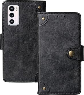 Flip Genuine Premium Leather Phone Gel Case for LG Wing 5G 6.8" TPU Silicone Cover Etui Protective Protector Wallet Shell Bumper (Black)