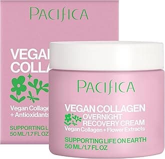 Night Face Cream - Vegan Collagen Overnight Recovery Cream, Nighttime Face Cream for Anti-Aging & Wrinkles, Improves Dry Skin & Redness Vegan, Clean Beauty, Dermatologist Tested