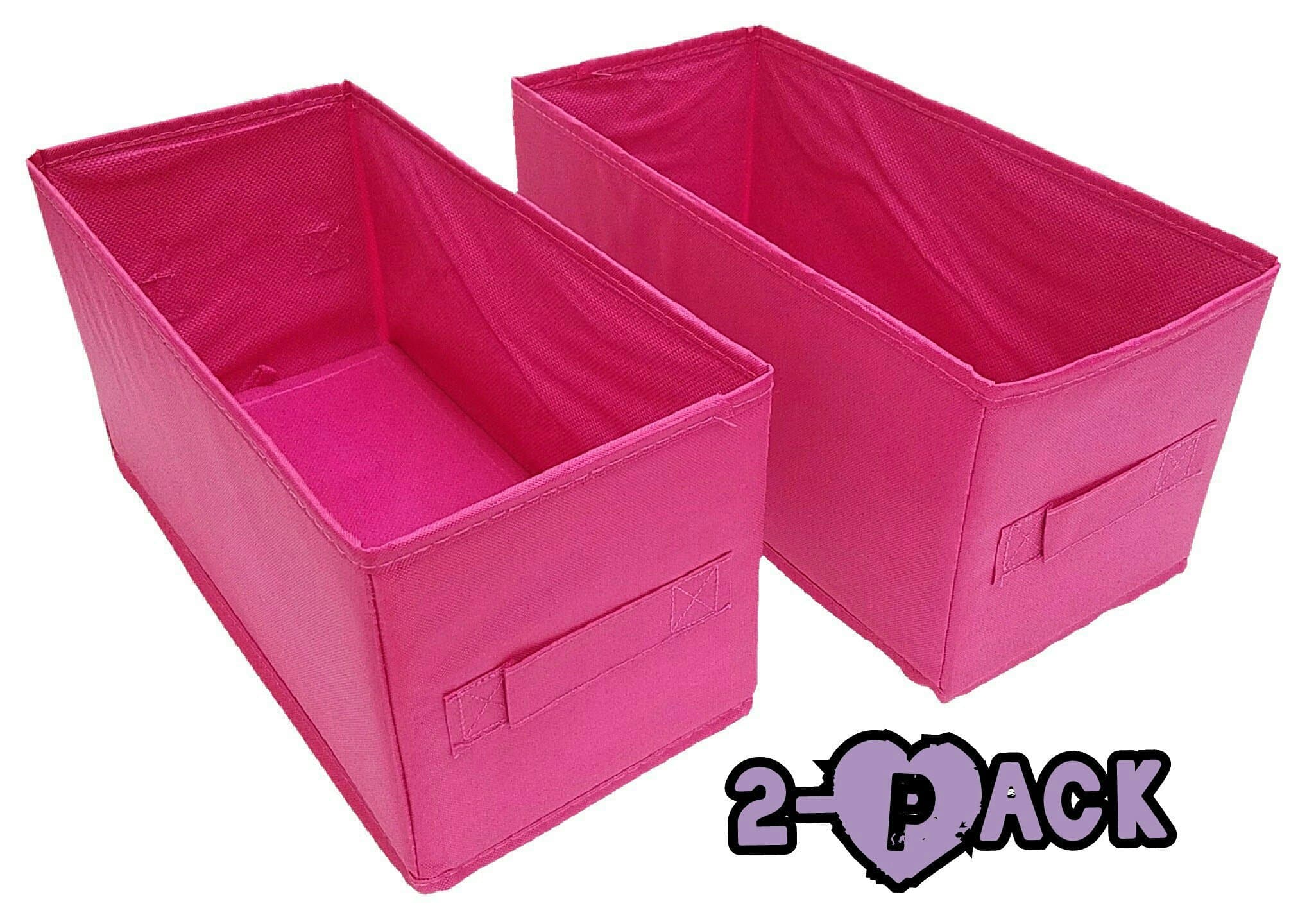 Multi-Purpose Fabric Storage Bin, 2-PACK (Pink)