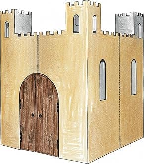 Easy Playhouse Blank Castle - Kids Art and Craft for Indoor & Outdoor Fun Color, Draw on this Blank Canvas–Decorate and Personalize a Cardboard Fort, 32 by 32 by 43. 5 inches Made in USA Age 3 and up