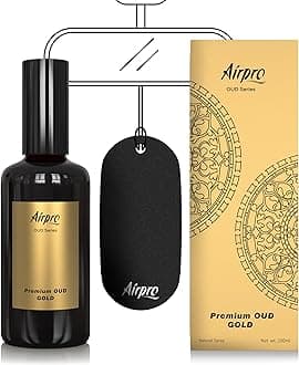 Airpro (Since 2012), 100ml Natural Luxury Oud Spray Car Perfume/Air Freshners (Oud Gold) | Made in India | Long lasting Fragrance to Freshen'up Your Car | Car Accessories Interior (Pack of 1)