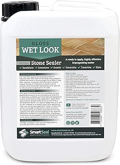 Smartseal Natural Stone Sealer -"Wet Look" Finish (5 Litre) - Protective Stone Sealer to Enhance Colouring on Natural Stone, Gives a Durable, Clear Finish