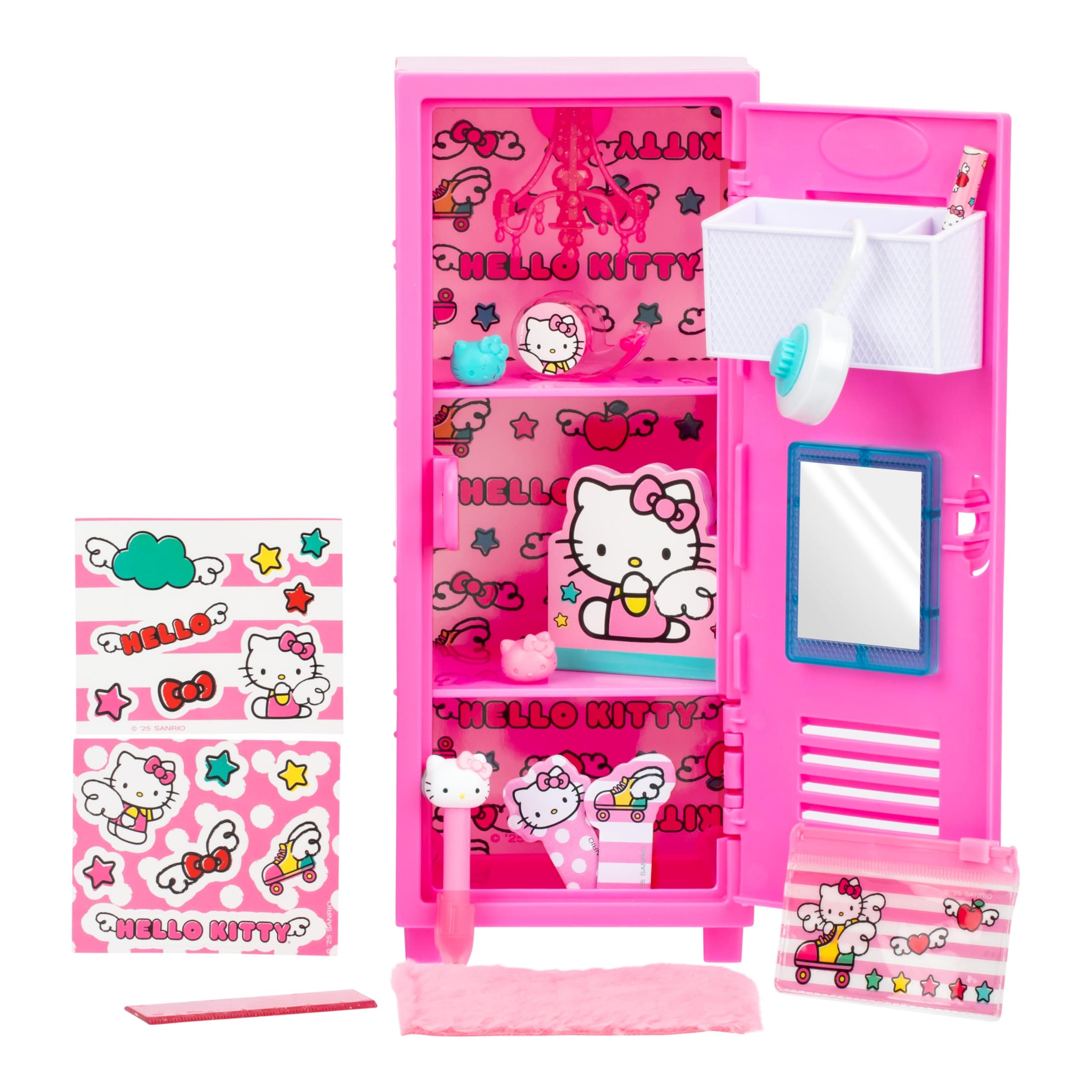 Hello Kitty® Micro Locker with Over 15 Tiny Surprises Inside! Customize and Decorate Your Locker and Discover Real Working Hello Kitty® Micro Stationery