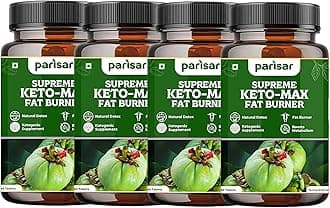 Keto Fat Burner for Men & Women – Weight Loss Supplement with Garcinia Cambogia, Green Coffee & Green Tea | Belly Fat Burner, Fat Loss Supplement & Metabolism Booster | 60 Veg Tablets (Pack of 4)
