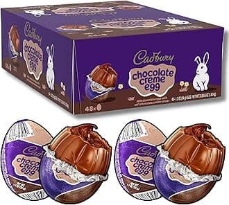 Cadbry Chocolate Creme Eggs 1.2oz 48 Count Easter Candy - MilkChocolate With Soft Chocolate Creme Center, For Egg Hubt, Basket Stuffers & Treats