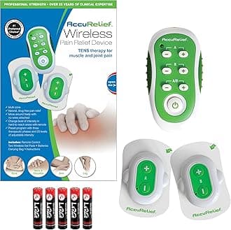AccuRelief Wireless TENS Unit with Remote Control, TENS Pain Relief Device and Muscle Stimulator, for Back Pain, Neck Pain, Arm and Leg Pain