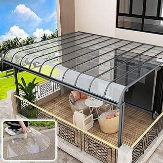 Transparent Polycarbonate Roofing Sheet, Outdoor Patio Greenhouse Panels, UV Rain Protection Rain Pergola Roof Panels, for Patios, Partitions, Etc, Roof(Clear,2.62 x 23ft)