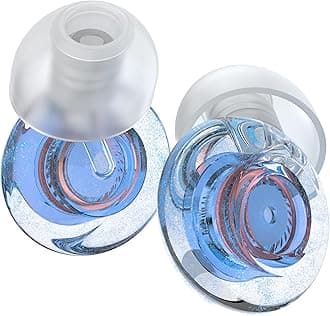 Ear Plugs for Concerts, 2 Pack High Fidelity Ear Plugs, Reusable Silicone Earplugs for Concert, Rave, Work, Musicians, 5 Pair Ear Tips, 18-25 dB Concert Ear Plugs for Noise Cancelling(Blue)