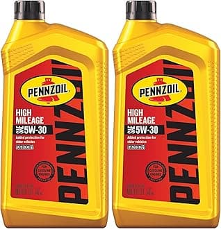 Pennzoil High Mileage Synthetic Blend 5W-30 Motor Oil for Vehicles Over 75K Miles (1-Quart, Single-Pack) (Pack of 2)