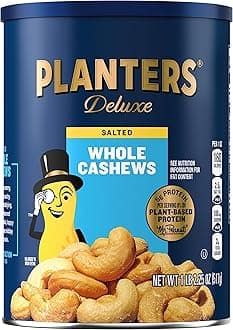 Planters Whole Cashews Canister, Lightly Salted, 540ml