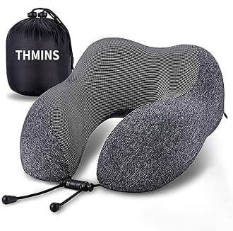 THMINS Travel Pillow for Sleeping Airplane, Neck Pillow for Travel Accessories, Airplane Travel Kit with 3D Eye Masks, Earplugs, and Luxury Bag
