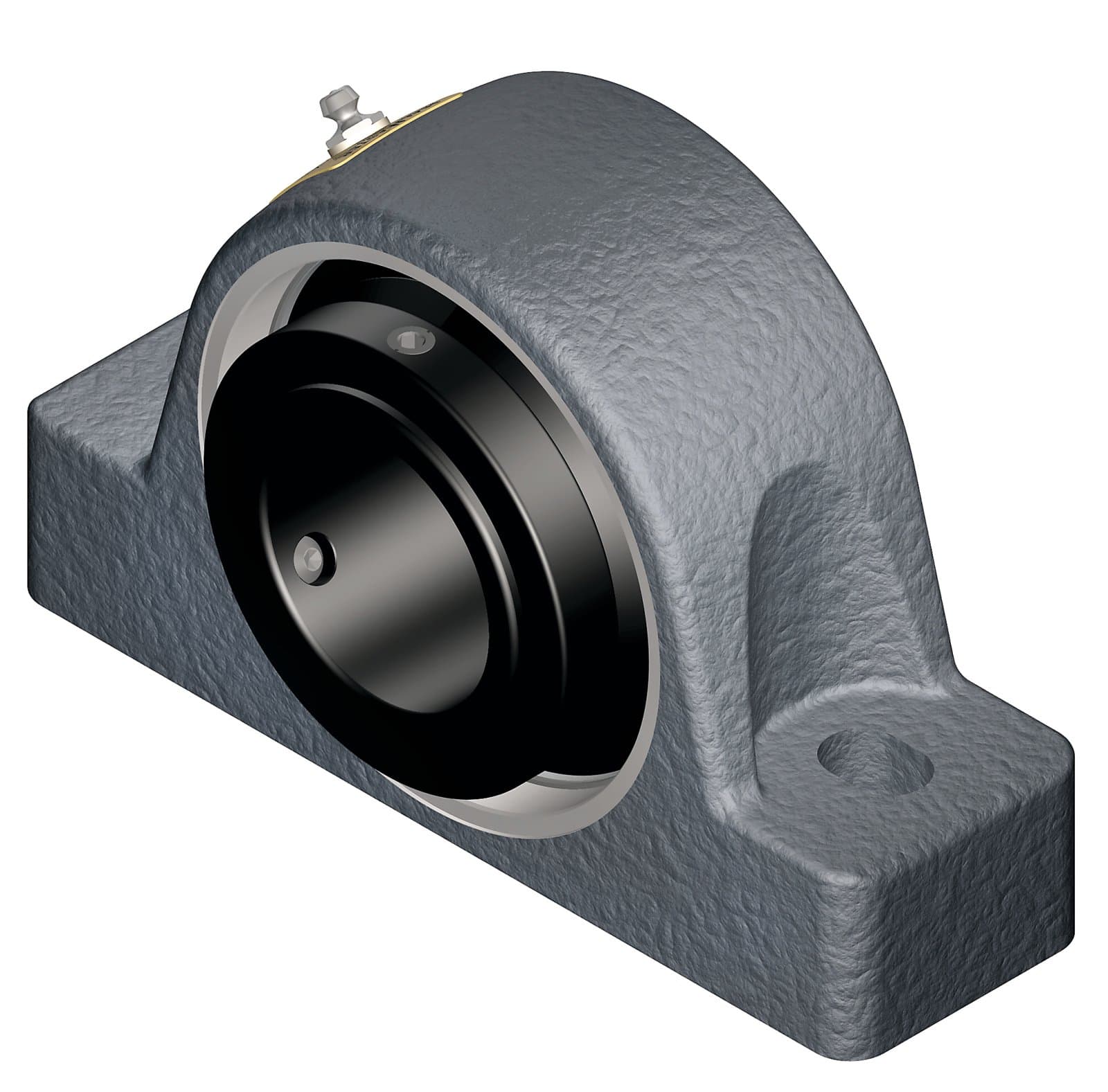 SealmasterUSRB5000-303 Unitized Spherical Split Roller Bearing, Pillow Block, 2 Bolt Base, Collar Mount, Cast Iron, 7/8" Bolt Size, 3-3/16" Shaft Diameter