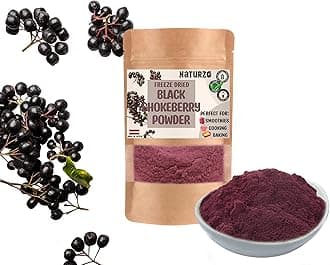 Freeze dried Aronia Black chokeberry powder raw without additives, preservatives or sugar. For smoothies, vegan, baking, natural vitamins (100g)