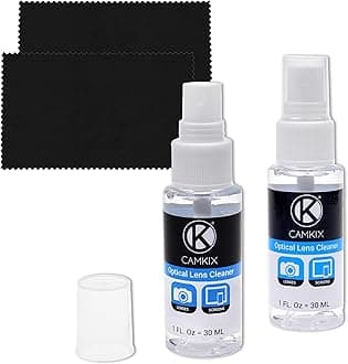 Camkix Lens and Screen Cleaning Kit - Cleaning Spray, Microfiber Cloth (2X Cleaning Spray, 2X Microfiber Cloth, Lens and Screen Cleaning Kit)