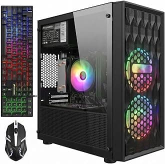 Gaming PC Computer Desktop, AMD Ryzen 5 5500 up to 4.2GHz, GeForce RTX 3050 6G, 16G DDR4, 512G SSD, WiFi 6 5G & BT 5.2, RGB Fan x2, Windows 11 Home