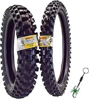 Pirelli Scorpion MX32 Extra X Dirt Bike Front and Rear Motocross Tires Set with Keychain (80/100-21 F 120/90-19 R)