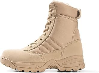 Men's Military Tactical Combat Boots Side Zipper Work Motorcycle Boots 8 inch