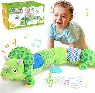 Dinosaur Toys for Boys - Soft Sensory Toys for 0-12 Months, Tummy Time Toys & Newborn Gifts