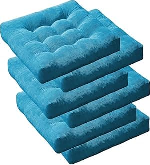 Degrees of Comfort Floor Cushion 6 Pack for Meditation, Office & Classroom – Corduroy Soft Seating Set, 22 Inch, High-Density Foam, Square Shape, Turquoise