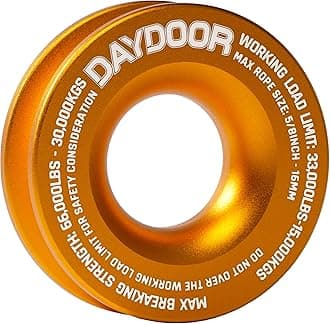 DAYDOOR Winch Recovery Ring, 66,000 Lbs Winch Towing Ring for Soft Shackle and Synthetic Rope, ATV UTV SUV Truck Off-Road Vehicle Towing Recovery(Gold)