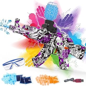 Electric Gel Ball Blaster 160+ FPS High Speed with Goggles, Rechargeable Gel Ball Splatter Toy - Shooting Team Game Outdoor Activities Party Gift for 14 Age Up (Purple)