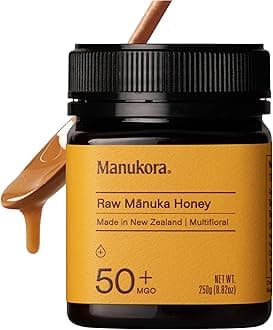 Raw Manuka Honey MGO 50+, New Zealand Honey, Non-GMO, 3rd-Party Tested, Glyphosate Residue Free Certified, 2000+ Natural Compounds, Traceable from Hive-to-Hand, Daily Wellness Support – 250g