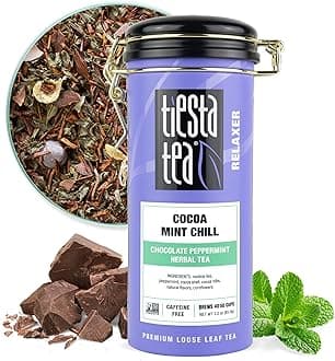Tiesta Tea - Cocoa Mint Chill Loose Leaf Tea, Chocolate Peppermint Herbal Rooibos Blend, Non-Caffeinated, Brew Hot or Iced, Refillable Tin, Makes Up to 50 Cups, 3 Ounce