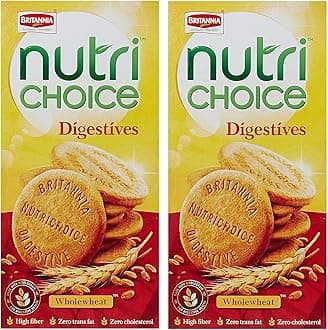 Truecart Britannia Nutri Choice Digestive High Fibre Biscuits, 250g x2Pc.