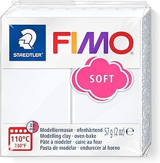 FIMO Soft Polymer Clay - -Oven Bake Clay for Jewelry, Sculpting, Crafting, White 8020-0