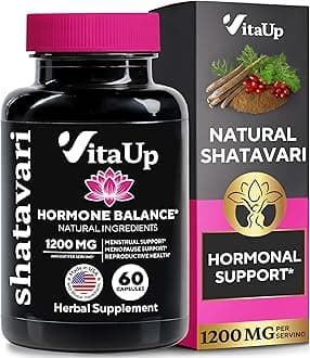 VitaUp Shatavari Capsules for Women 1200mg - USA Made Shatavari Root Supplement for Normal Hormonal Support, Menopause & Menstrual Wellness - 60 Vegan Capsules