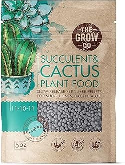 Succulents & Cactus Plant Food - Gentle Long Lasting Formula, Slow Release Fertilizer (Liquid Alternative) for All Potted Succulent, Cacti & Aloe Vera Plants (5 oz)
