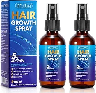 2 PACK 5% Minoxidil Hair Growth Spray for Thinning and Weak Hair, Scalp Treatment to Regrow Hair, Reduce Damage and Hair Loss for Men and Women, 2.02 OZ
