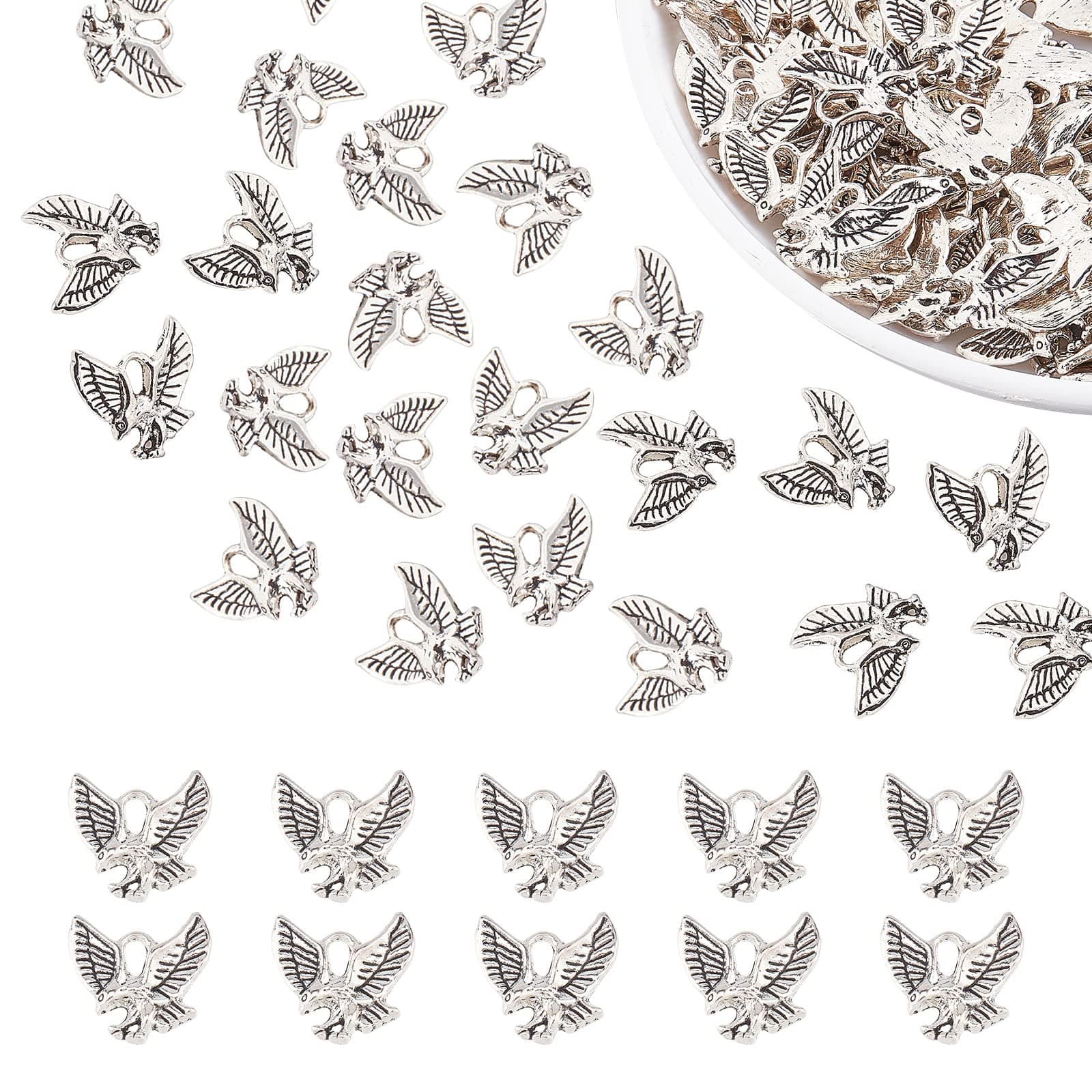 Antique Silver Eagle Charms