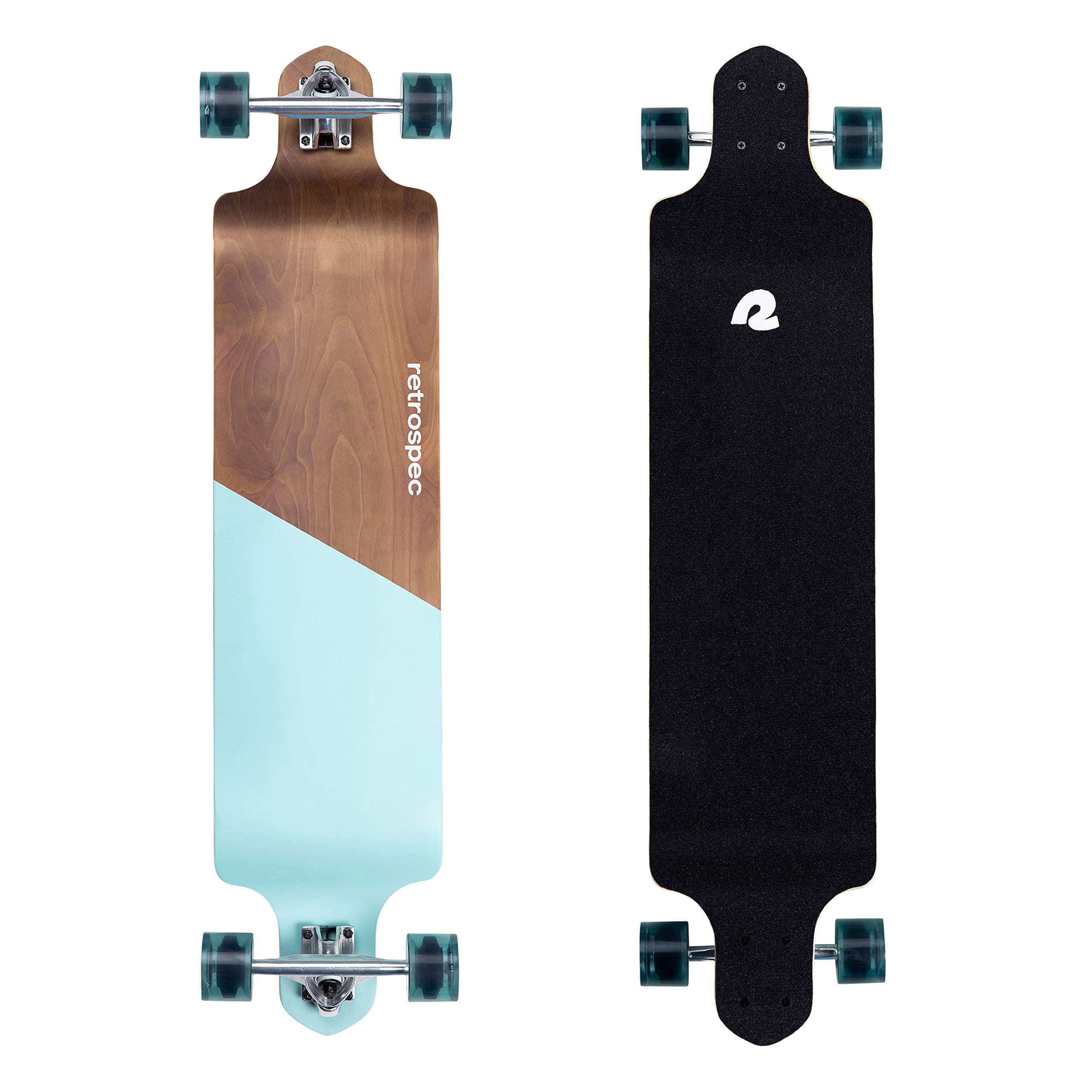 Retrospec Tidal Drop Down Longboard - 41" Extra Wide Stable Deck, 9-Ply Canadian Maple, ABEC-9 Bearings, 85A PU Wheels, Reverse Kingpin Trucks for Cruising & Downhill