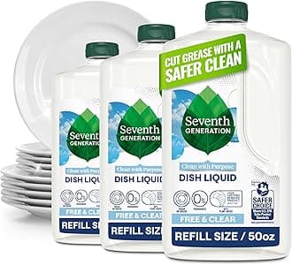 Hand Dish Wash Refill, Free & Clear, 3pk 50z