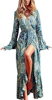 Womens Summer Long Sleeve Cardigan Sexy Maxi Dresses