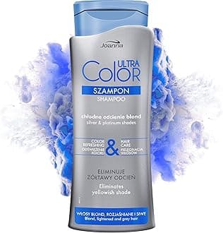 Joanna Ultra Color - Shampoo For Silver & Platinum Shades - Strengthening Revitalising Hair Shampoo - Colour Refreshing & Hair Care - Neutralises The Yellowish Tint - Restores Full Shine - 400 ml